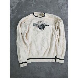Vintage Fieldmaster Wolf Pullover Sweater Men's Size Medium White